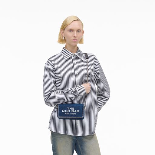 Marc Jacobs The Denim Chain Mini Taske, Dark Wash
