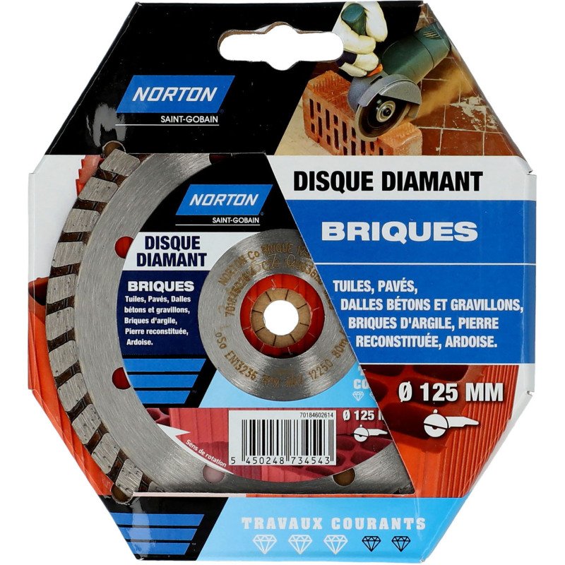Disque diamant Norton briques Ø 125 x 22,23 mm