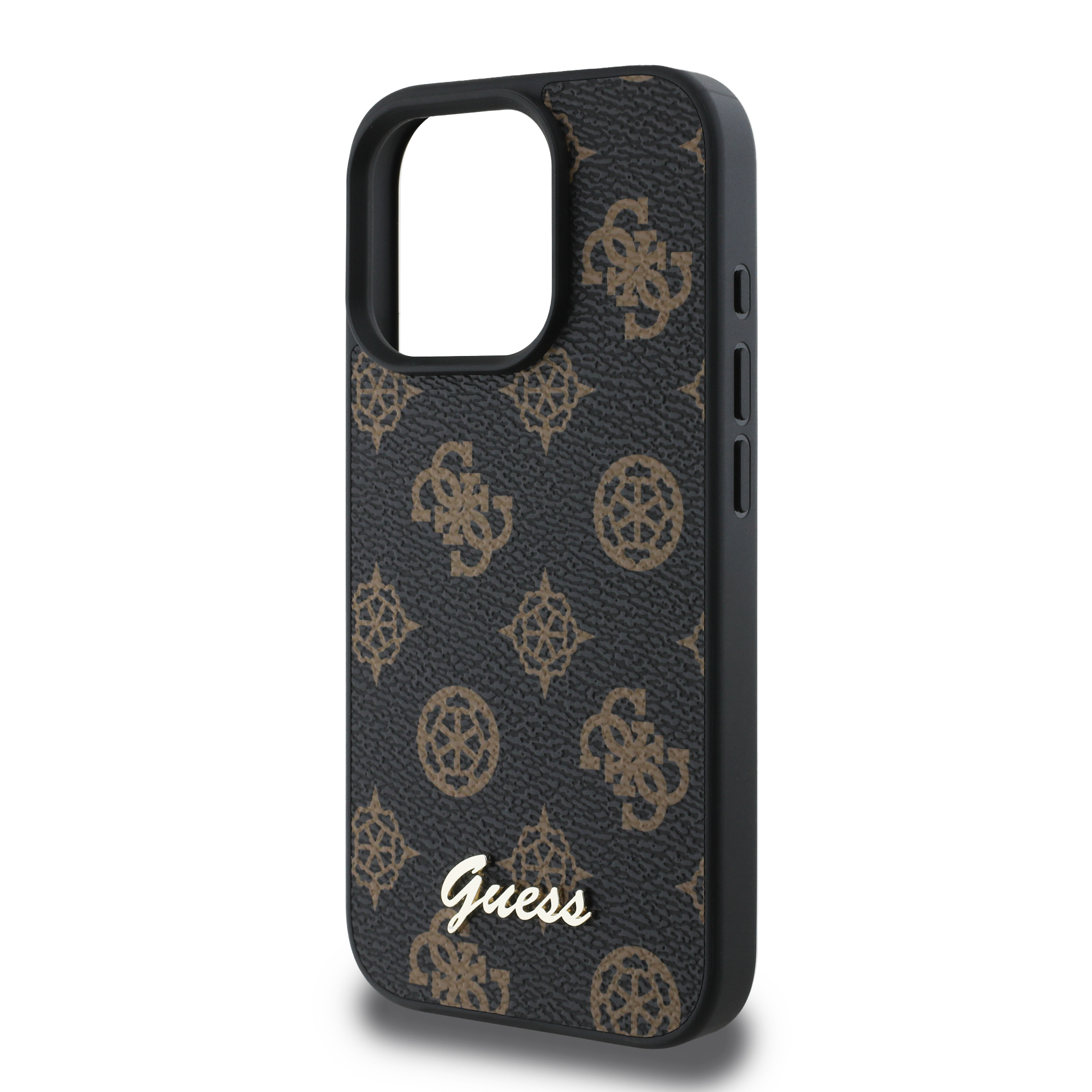 iPhone 16 Pro Max MagSafe Leder Hardcase Hülle Peony Script (GUHMP16XPGPYSK) - Schwarz