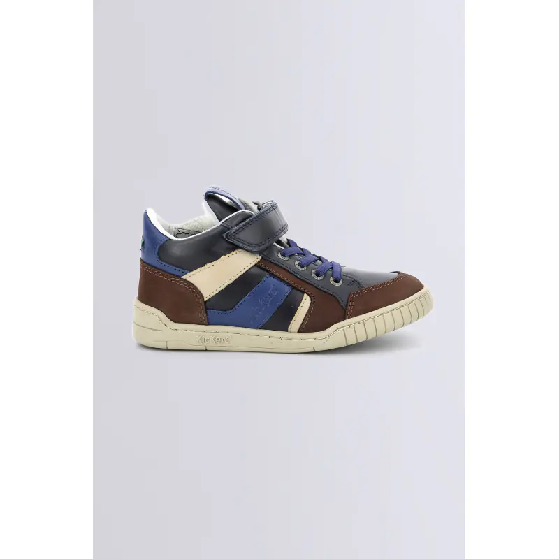 WINCKY CDT MARRON BLEU MARINE (28-38) SNEAKERS HAUTES Cuir Garçon
