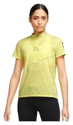Maillot manches courtes Femme Nike Dri-Fit ADV Run Division Jaune