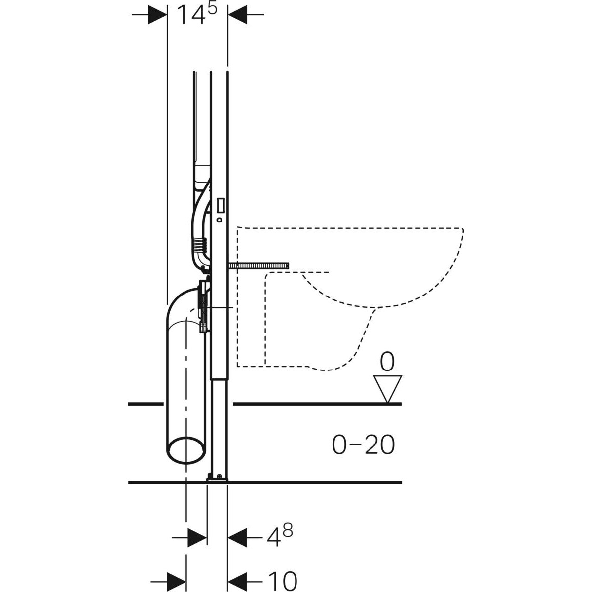 Geberit Duofix UP720 WC-element m. Sigma reservoir 8cm m. geluidsisolatieset frontbediend H114cm ruimtebesparend