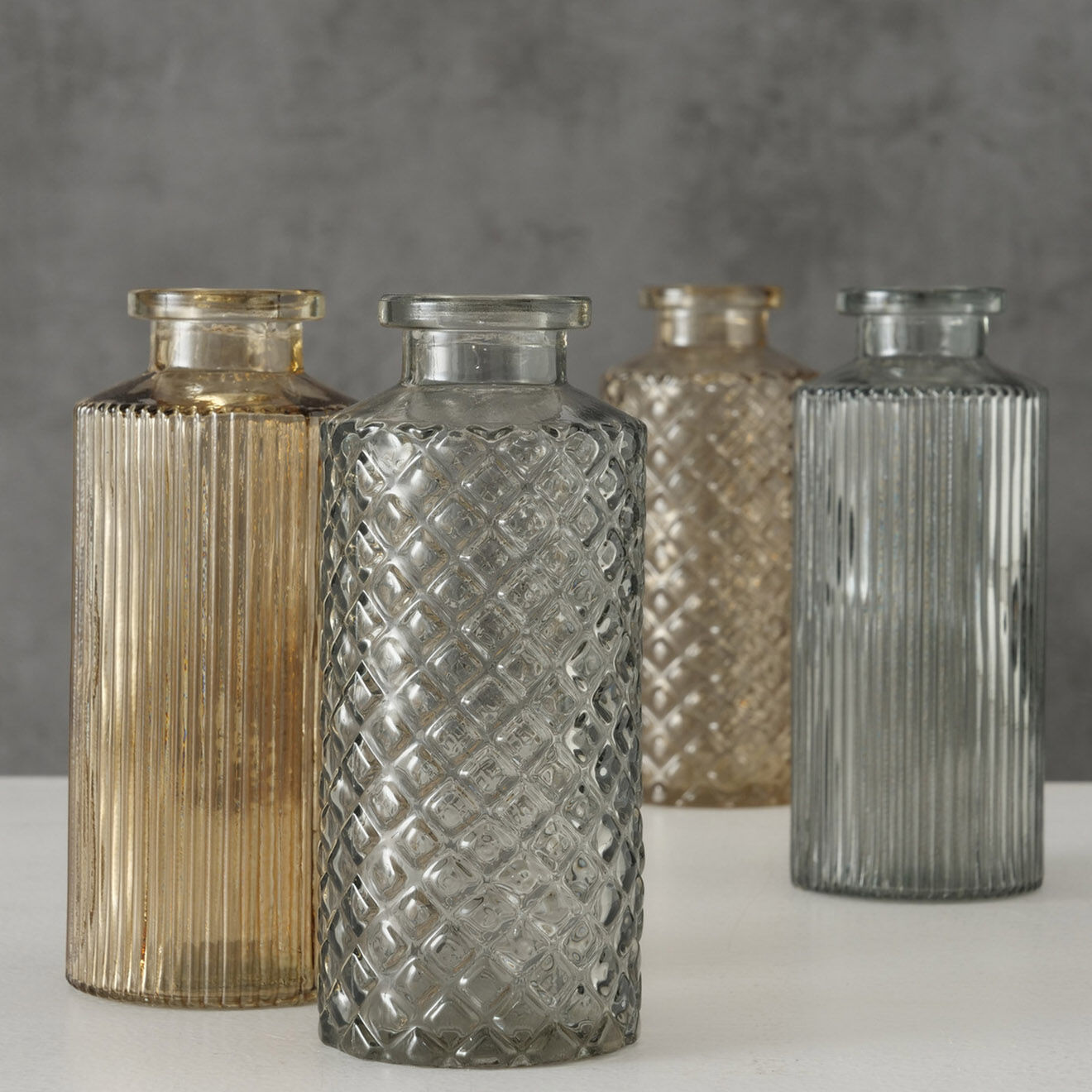 Boltze 4 Vases Panja multicolores - D.6xH.14 cm