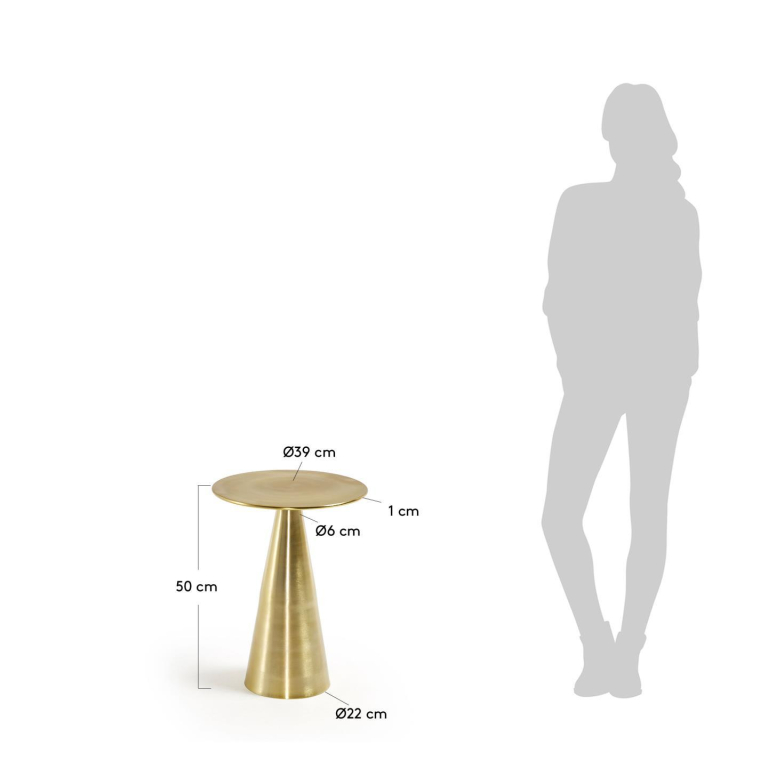Kave Home Rhet bijzettafel Ø39 goud