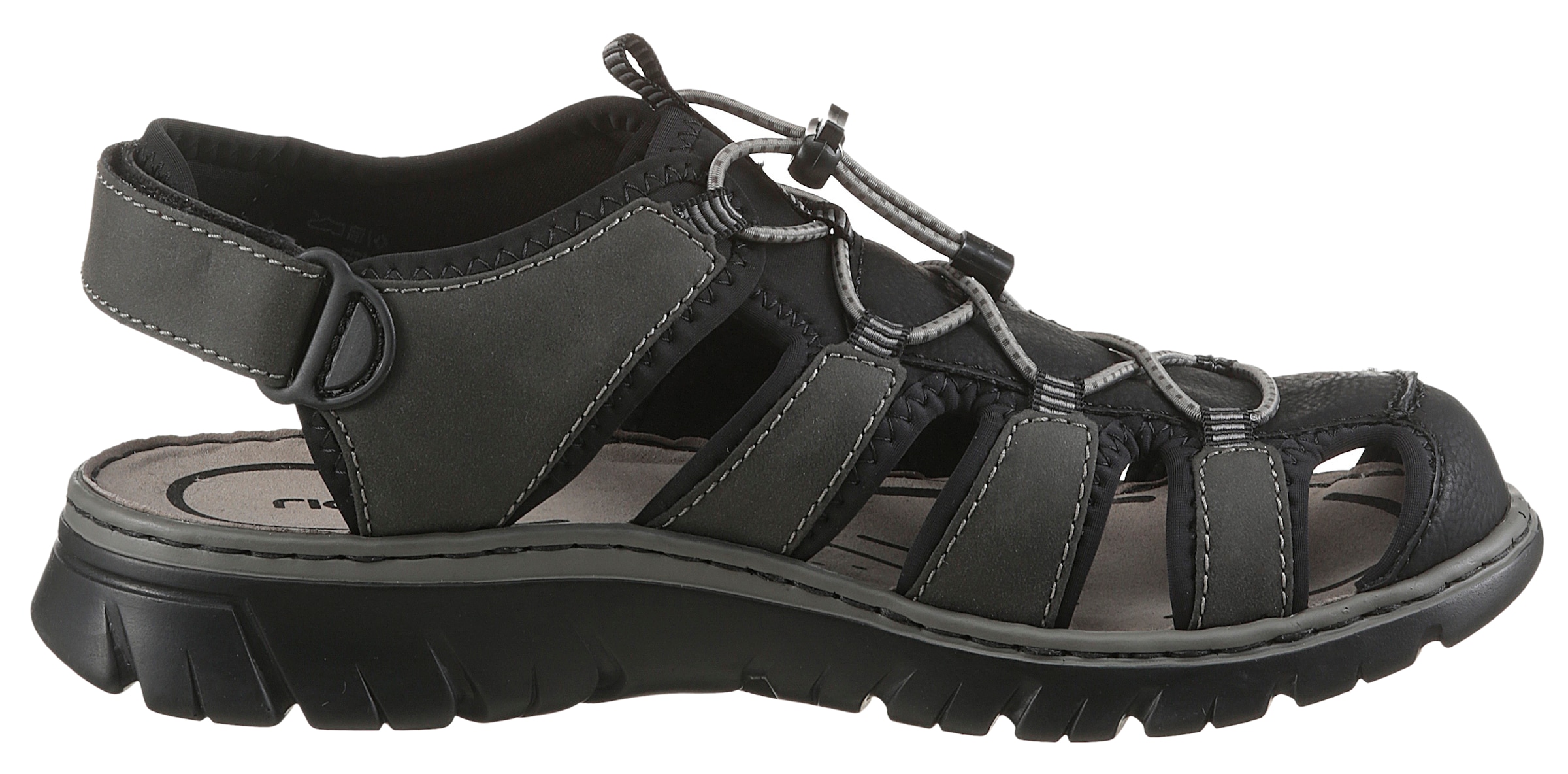 Rieker Sandale  , Sommerschuh, Klettschuh, Freizeitsandale, Gummizug, Schellverschluss