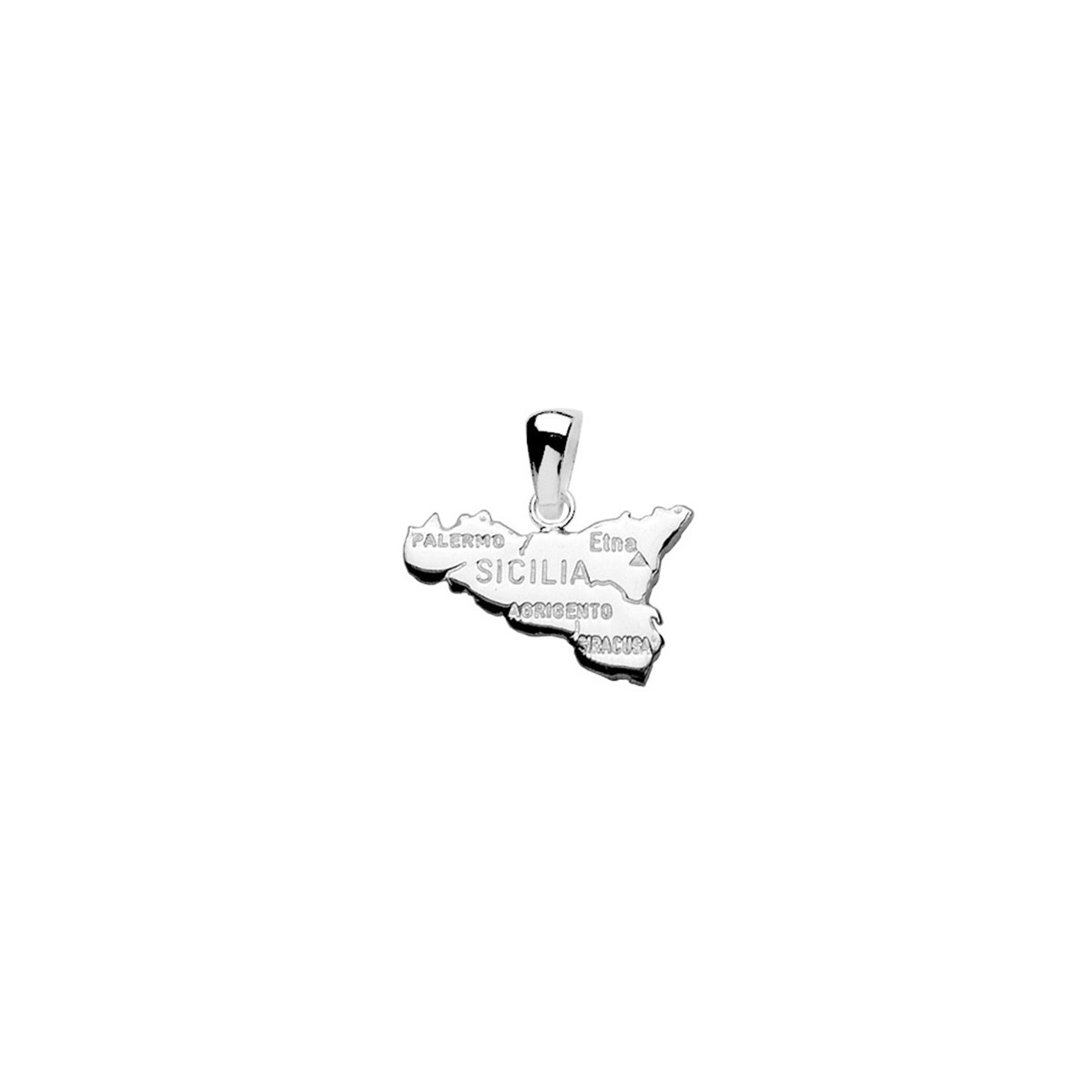 Pendentif carte Sicile - Argent