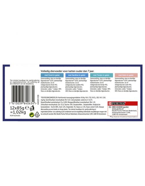 Felix Multipack Elke Dag Feest Vis Selectie In Gelei 7+ Senior - Kattenvoer - Forel Sardines Tonijn 12x85 g