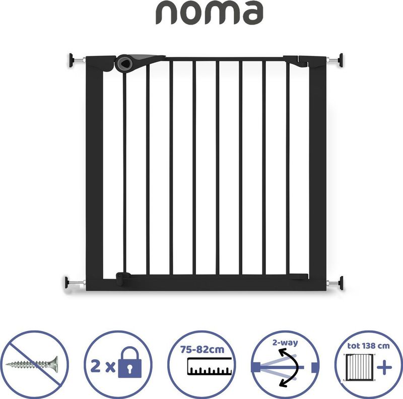 Noma - Veiligheidshekje Easy Pressure Fit - Zwart - Metaal - 75-82 cm