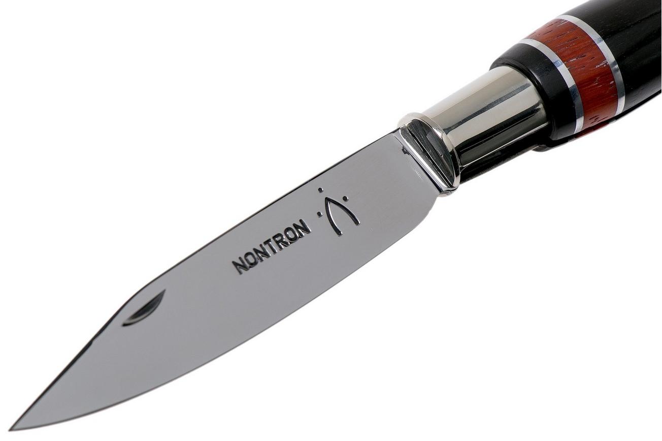 Nontron No. 25 Nickel Silver Turning Ferrule, Marquetry Ebony Padouk, ball shape NN25BOEBPA zakmes