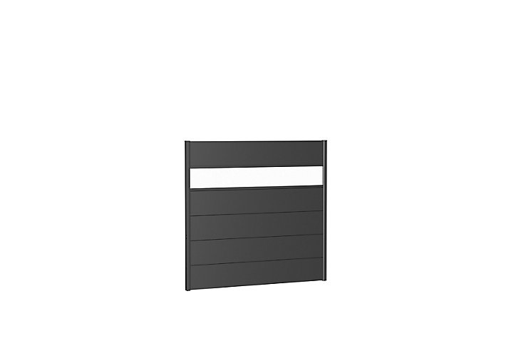 Panneau acier droit Biohort 150 x h.135 cm gris + verre acrylique