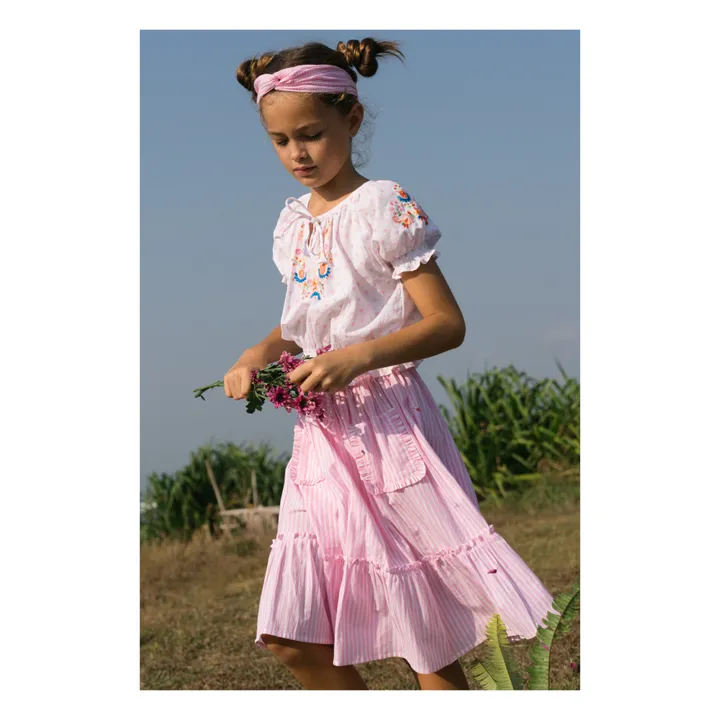 Kidsagogo Jupe Pia Rayée | Rose