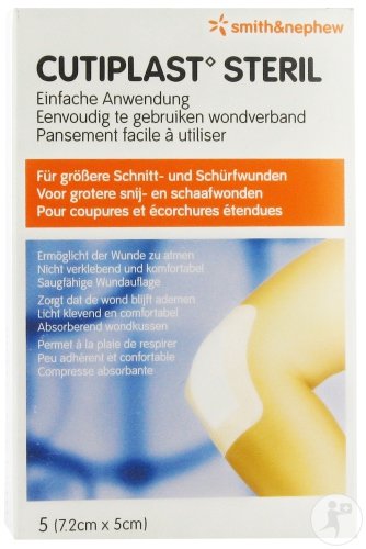 Smith&Nephew Cutiplast Steril Pansement Post-Opératoire Non Tissé 7,2x5cm Pièces 5 (66076825)
