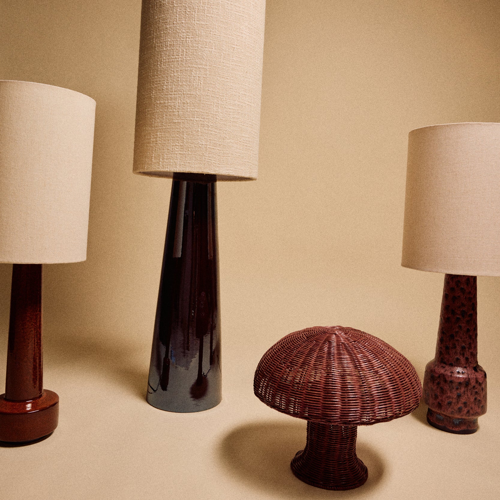 HKliving Cone Lampenvoet XL - Glossy Brown