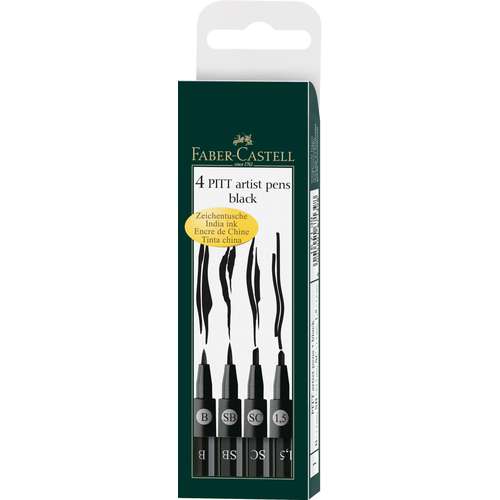 FABER-CASTELL PITT Artist Pen Tuschestifte, 4er Sets