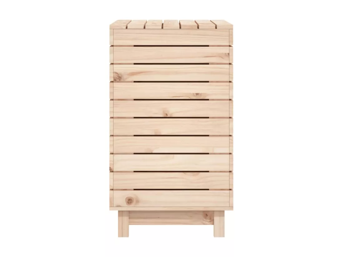 Panier à linge 88,5x44x76 bois massif de pin