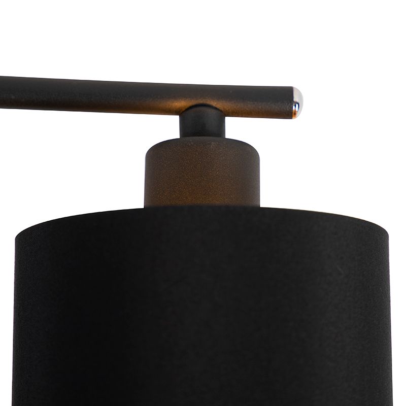 Moderne plafondlamp zwart 6-lichts - Lofty