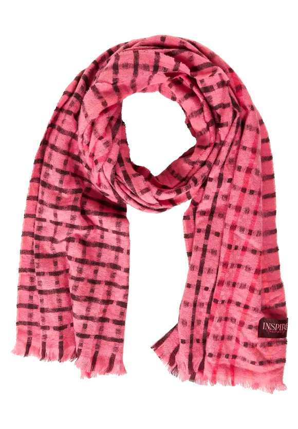 Schal mit Karomuster - legend rose