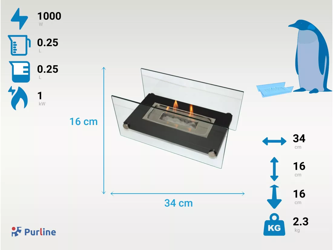 Cheminée à l'éthanol de table