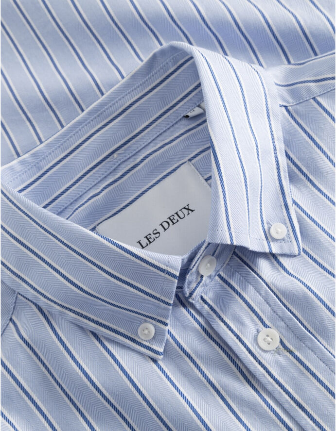 Les Deux Kolton Herringbone Poplin Shirt Hvid