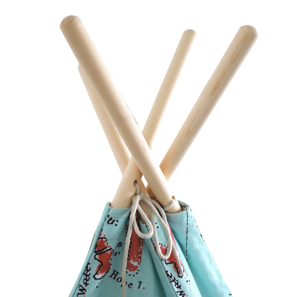 Sunny tente tipi pour enfants avec carte du monde en couleur