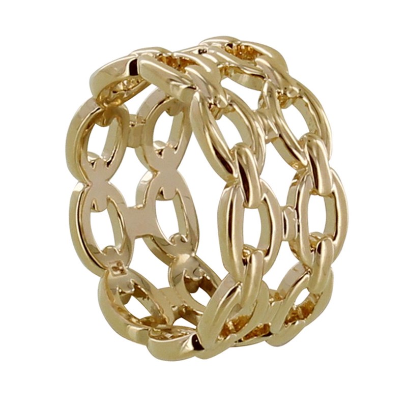 Bague Plaqué Or Tube de Maillons