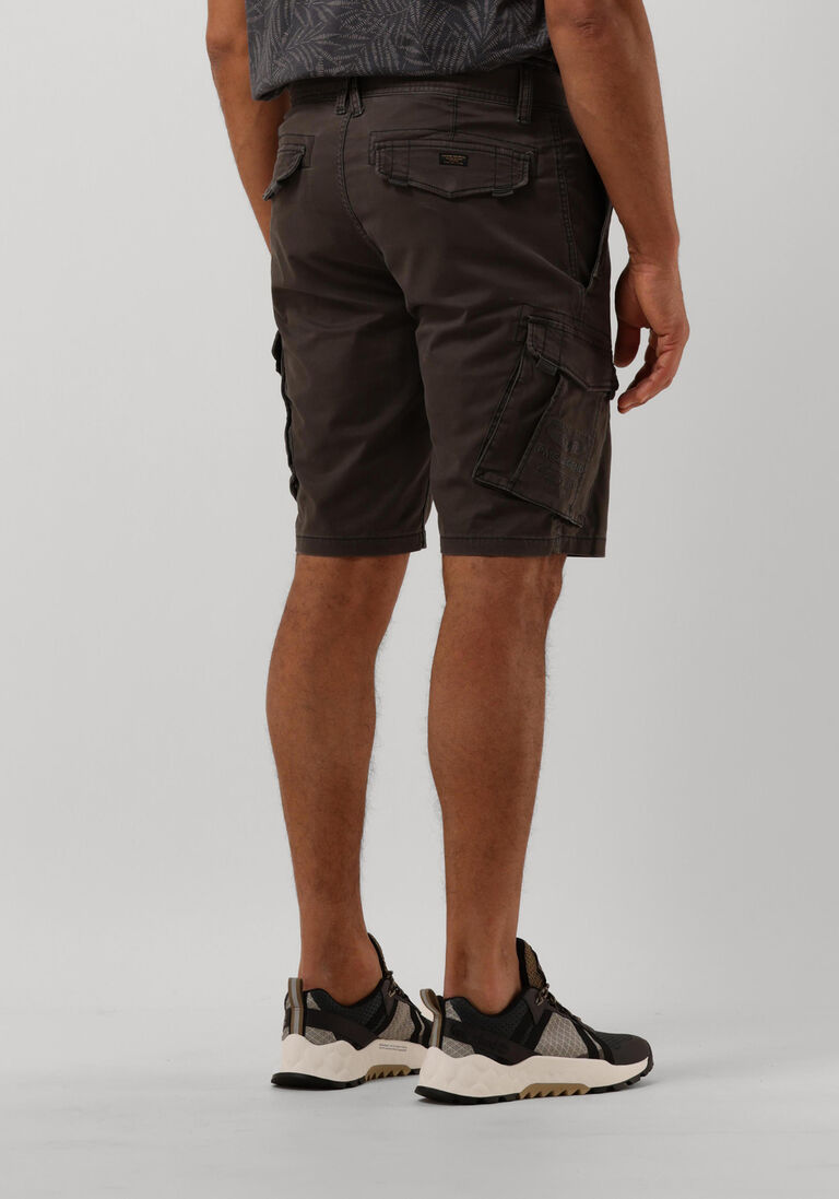 PME LEGEND donkergrijze pme legend korte broek cargo shorts stretch broken twill