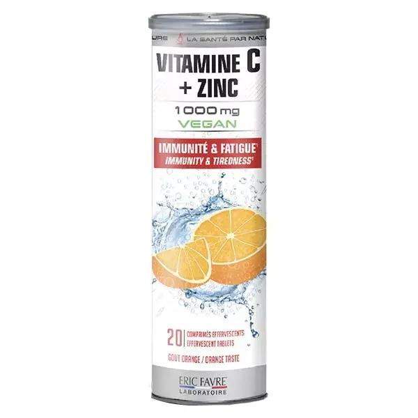 Eric Favre Wellbeing Vitamina C + Zinco Laranja 20 comprimidos efervescentes