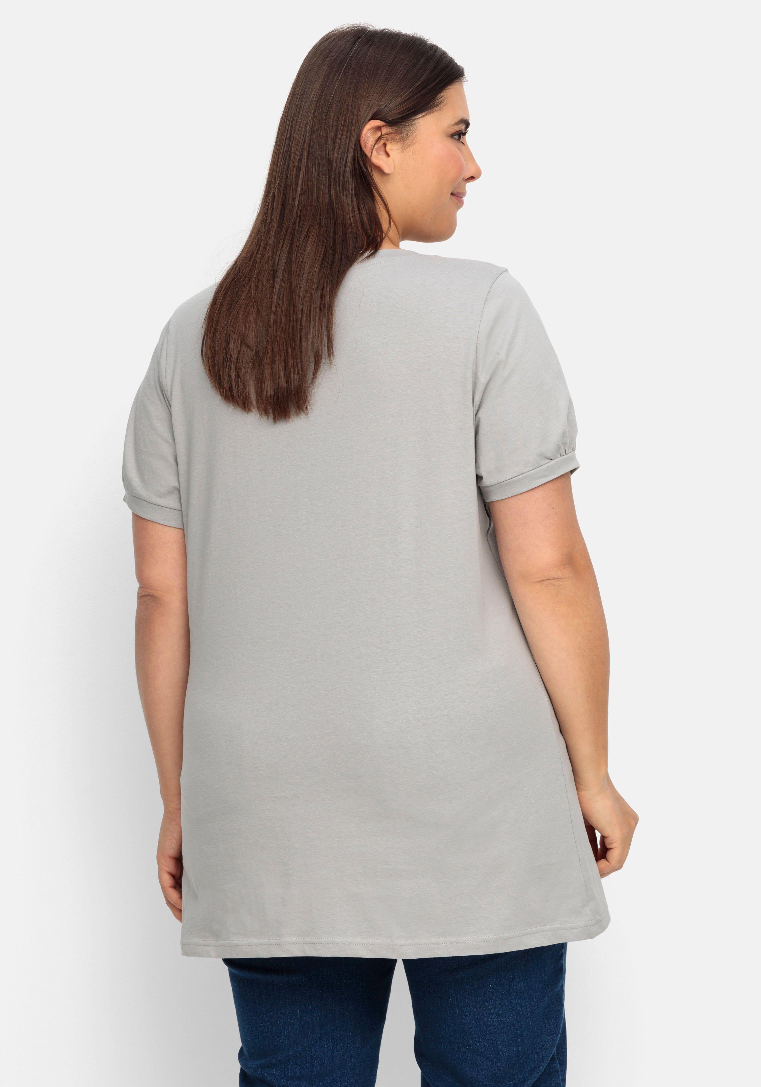 Longshirt mit Zierknöpfen am Ausschnitt