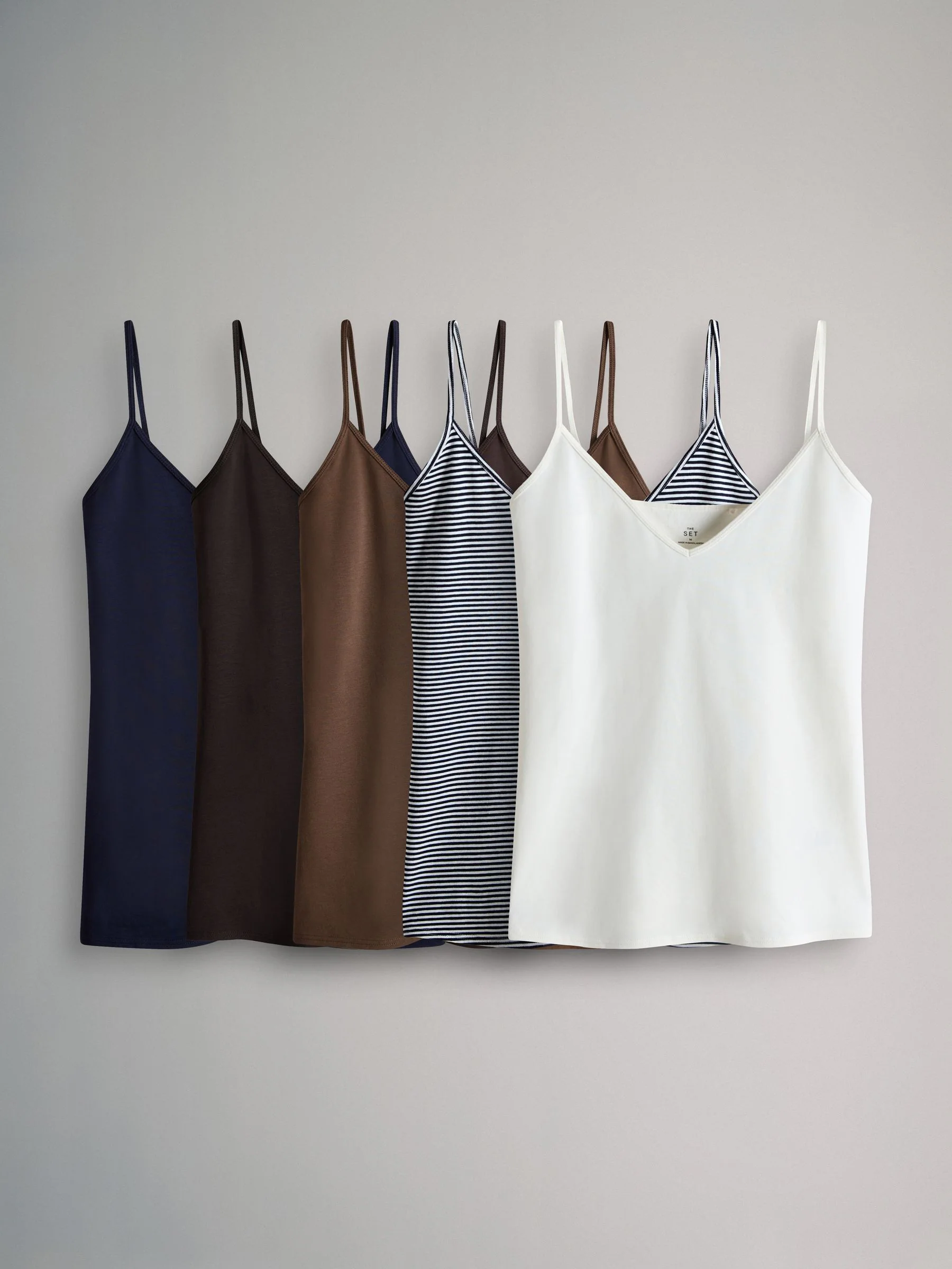 The Set 5 Pack Essentials V-Neck Cami Tops