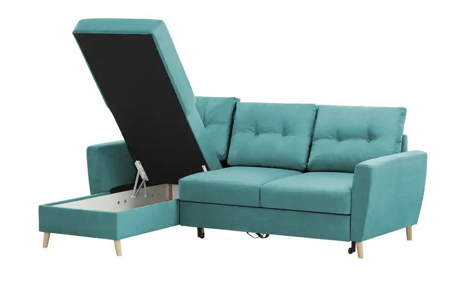 Ecksofa Carla Türkis/Petrol links