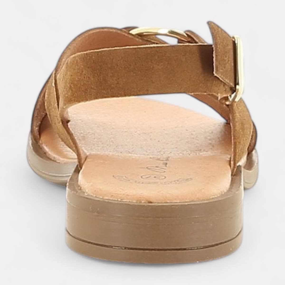 Nu-pieds Femme en cuir camel