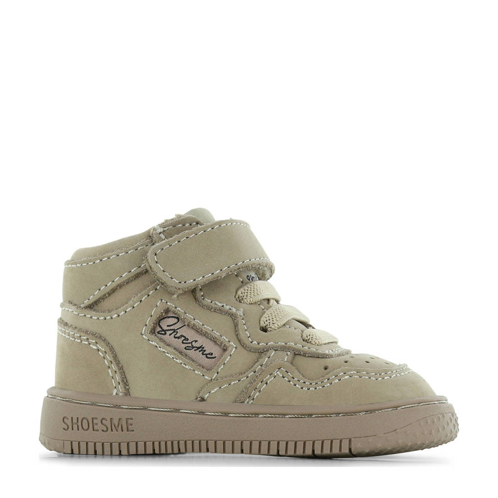 Shoesme leren sneakers taupe
