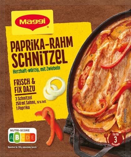 Maggi Fix für Paprika Rahm-Schnitzel