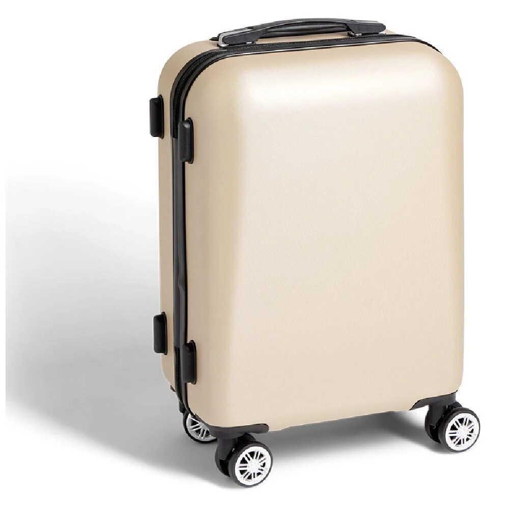 Valise cabine rigide trolley 4 roulettes 37L couleur ivoire