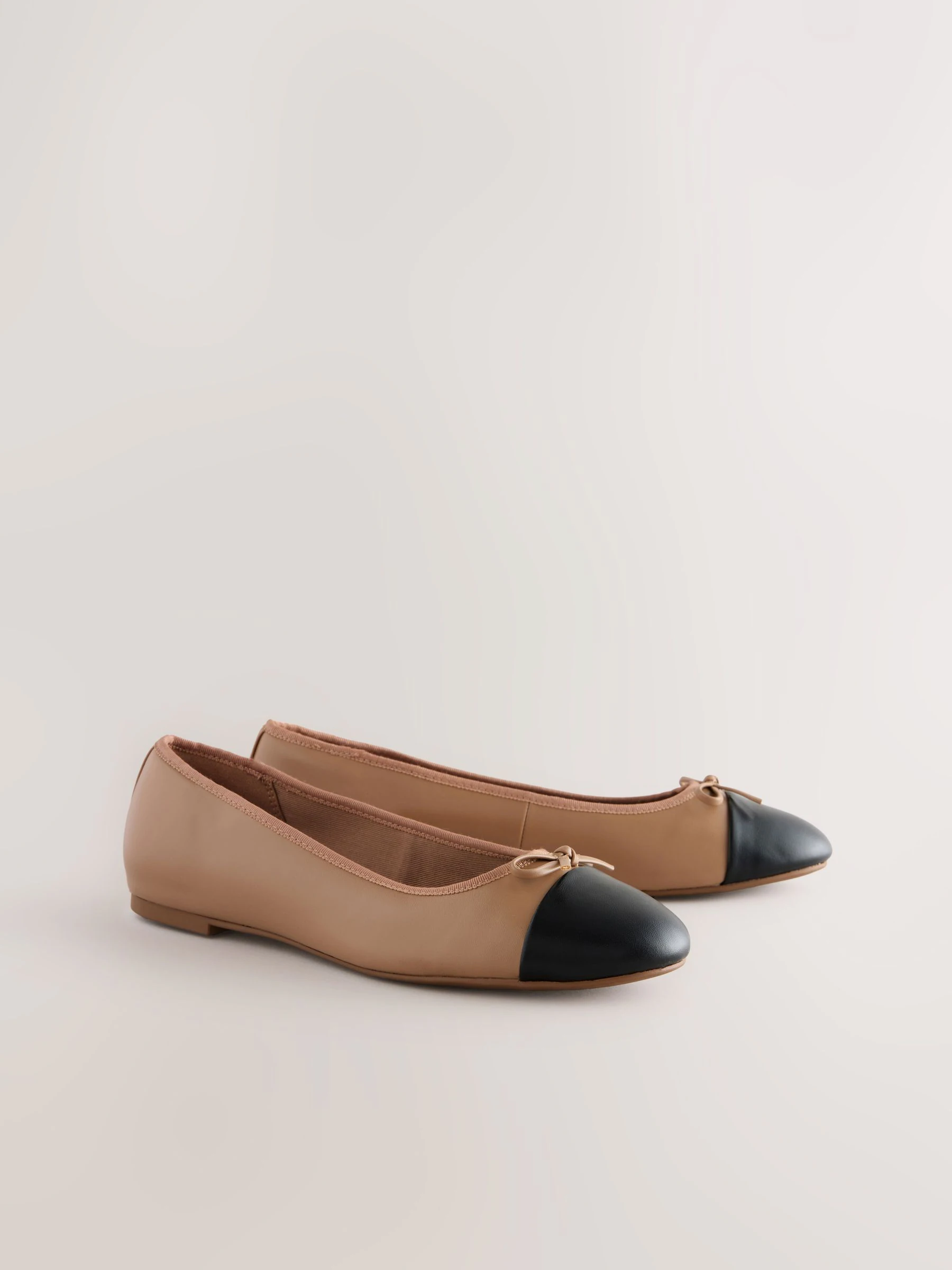 Caramel-nude - Ballerina's met ronde neus