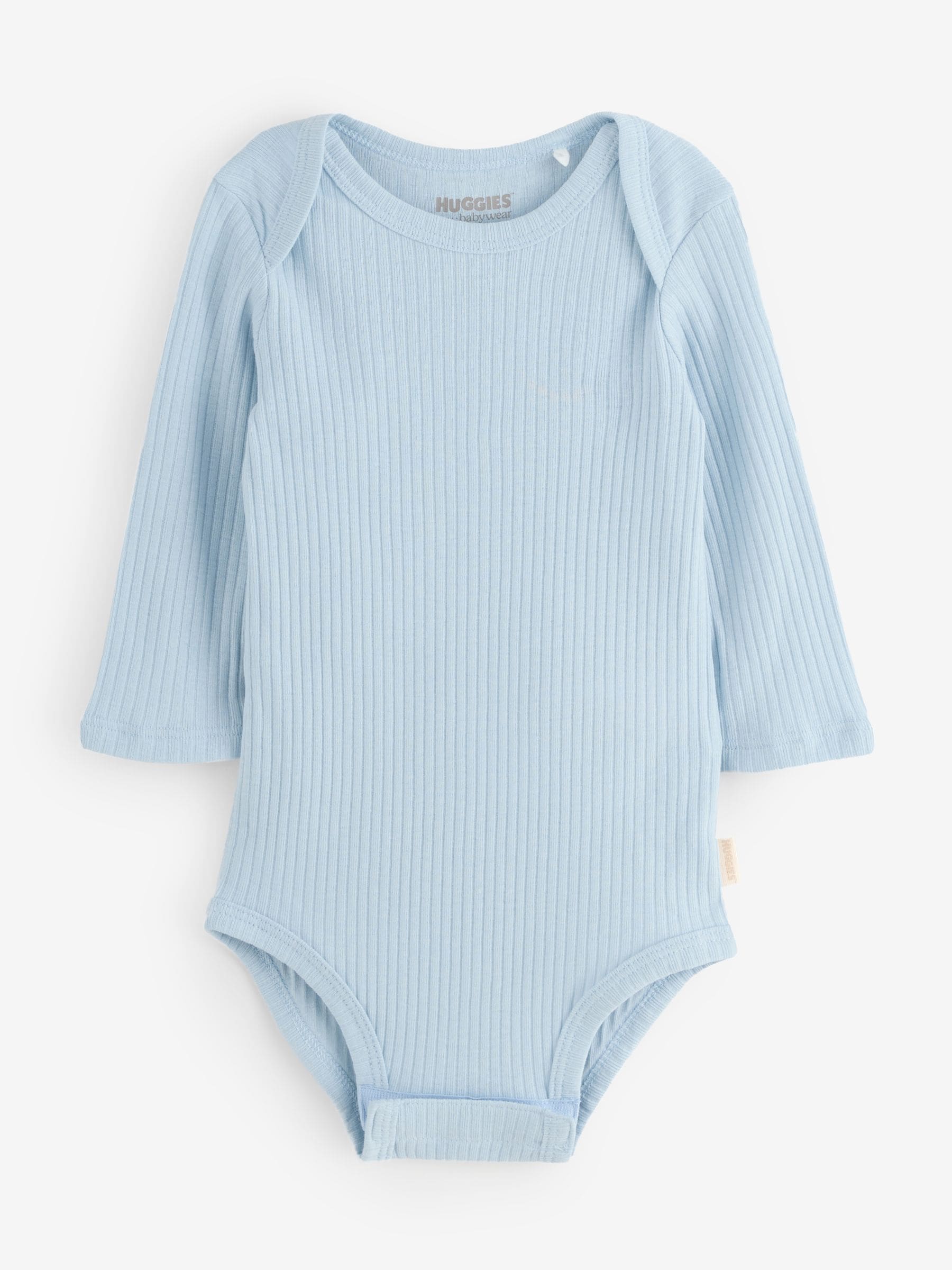 Blauw - Huggies Baby Long Sleeve Envolope Neck Bodysuits 3 Pack