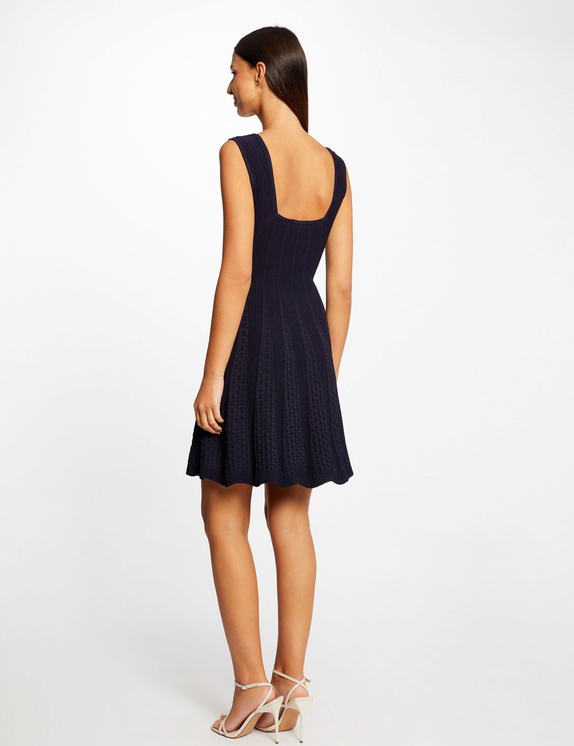 Robe pull patineuse à bretelles marine femme - marine