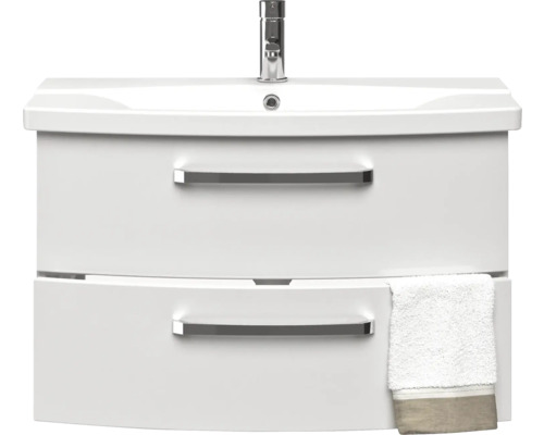 Pelipal xpressline 4010 badkamermeubelset, BxHxD 144 x 200 x 45 cm, hoogglans witte fronten, met witte keramische wastafel, 4010.0800111095