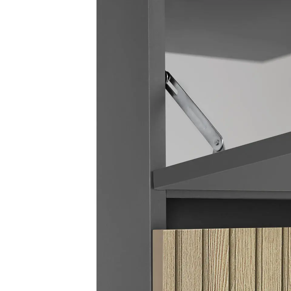 Wisla - Wastafelonderkast 80 cm met 1 klep 1 lade in antraciet eikenoptik