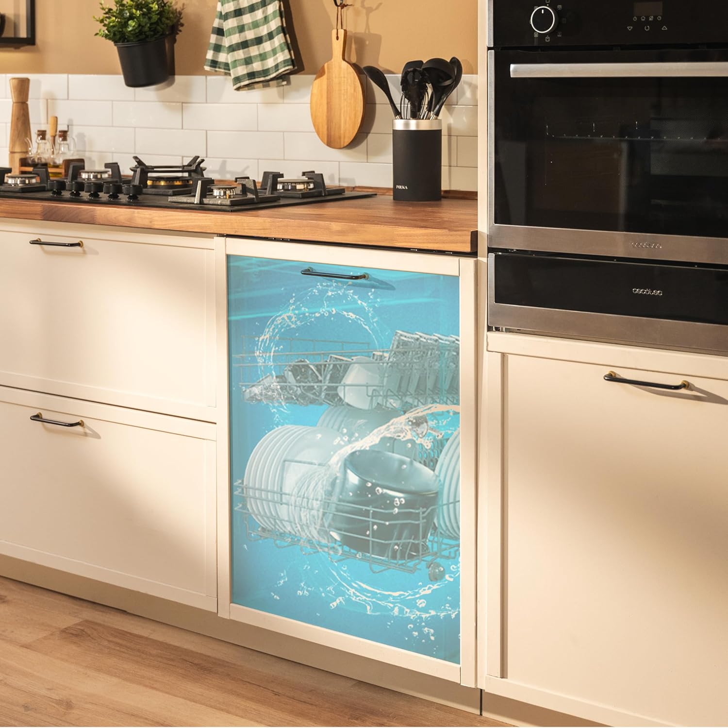 Cecotec Einbau-Geschirrspüler 60cm Bolero Aguazero 6500 Full-BI C. 15 Maßgedecke, dritte Schublade, niedriger Energieverbrauch, 6 Prog, Dual Zone Wash, O2 Dry, Inverter Plus Motor, Startzeitvorwahl