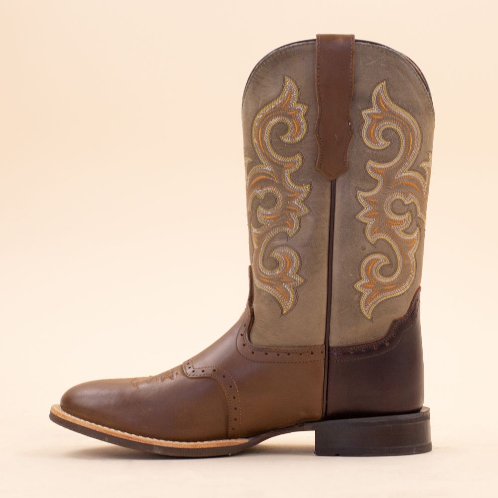 Old West 5703 cowboylaarzen bruin - groen
