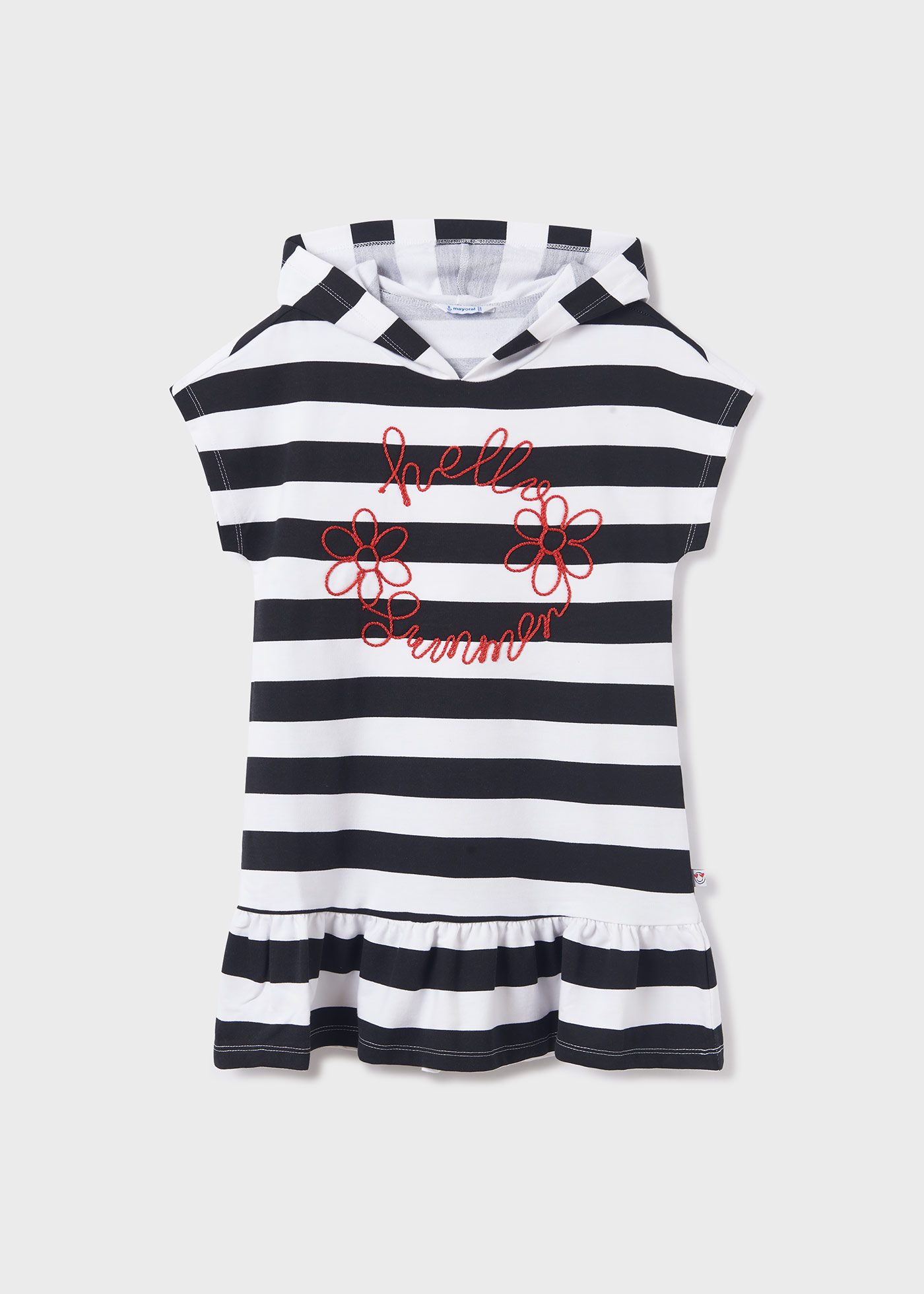 Vestido com capuz estampado para meninas