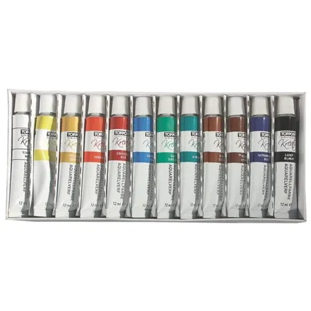 Stylex Tuben Aquarellfarbe je 12 ml, 36 Stück in 12 verschiedenen Farben