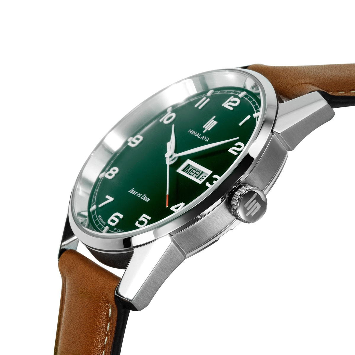 Montre LIP homme bracelet cuir marron