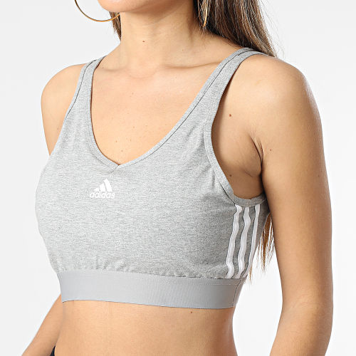 Brassière Femme 3 Stripes GS1357 Gris Chiné