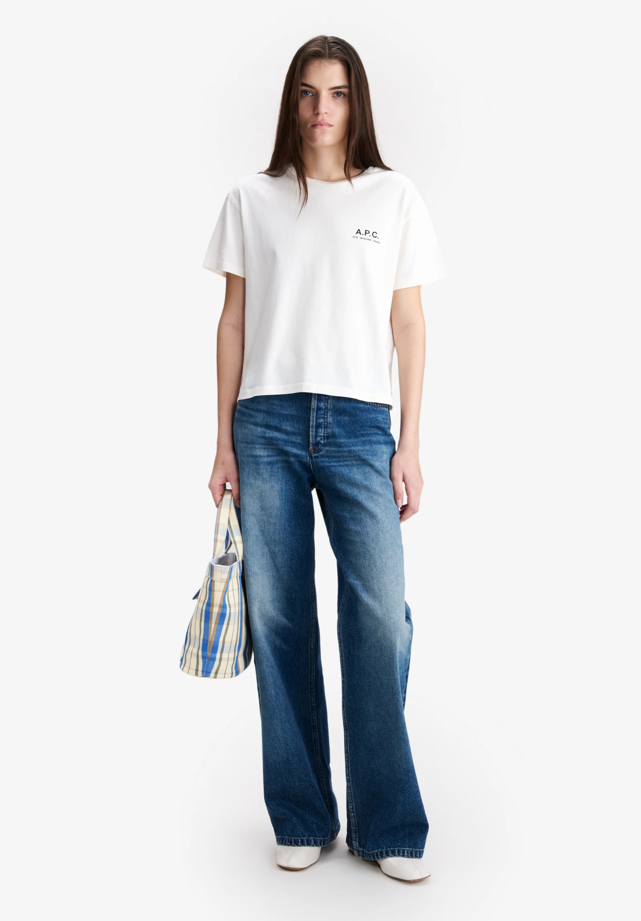 T-shirt blanc cassé à logo A.P.C. Rue Madame - Blanc casse