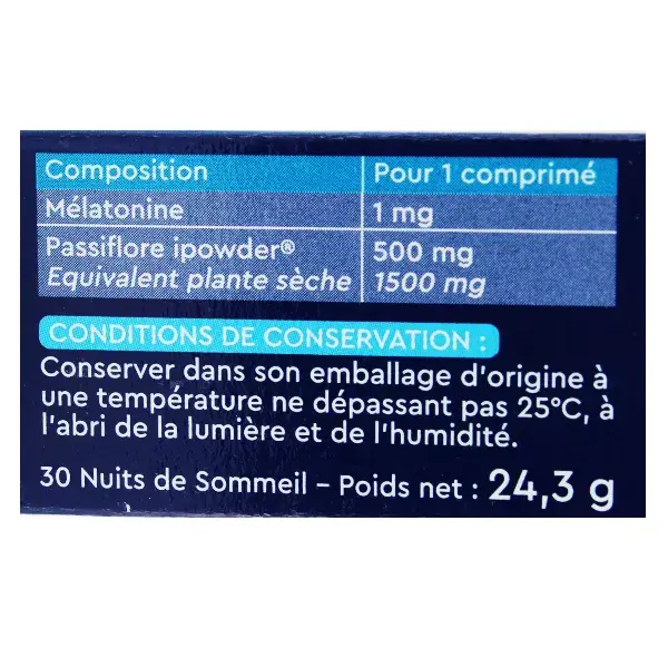 Euphytose Nuit® Sleep Melatonina 1MG e Passiflora 30 Comprimidos