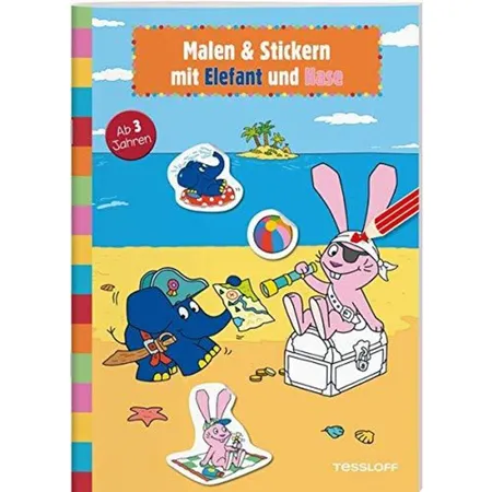 Tessloff Malen und Stickern mit Elefant und Hase