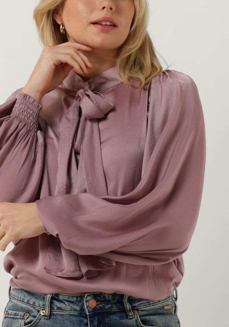 SUMMUM paarse summum blouse pussybow top drapey satin