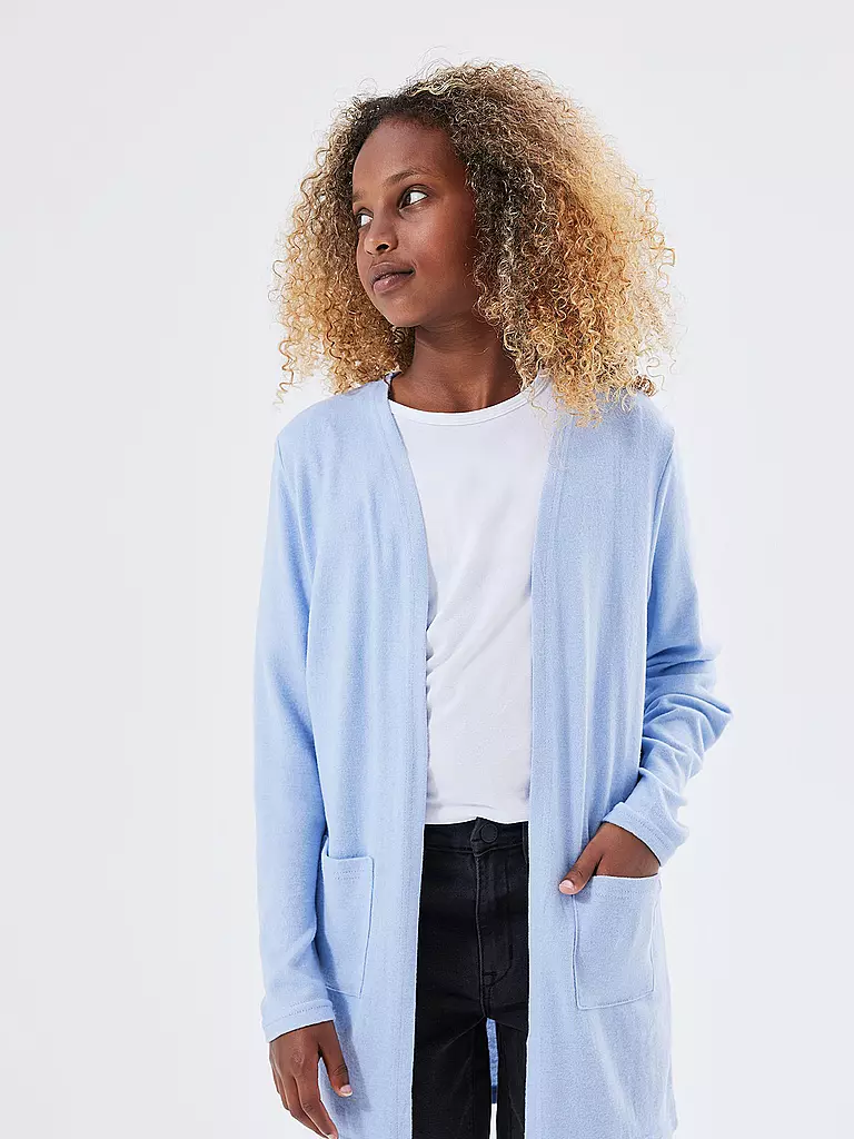 NAME IT Mädchen Strickjacke NKFVICTI hellblau